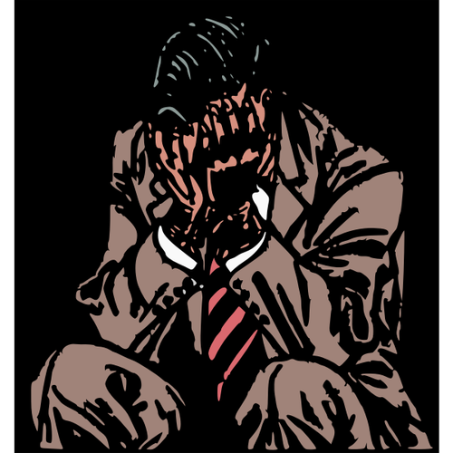 Worried man comics illustration